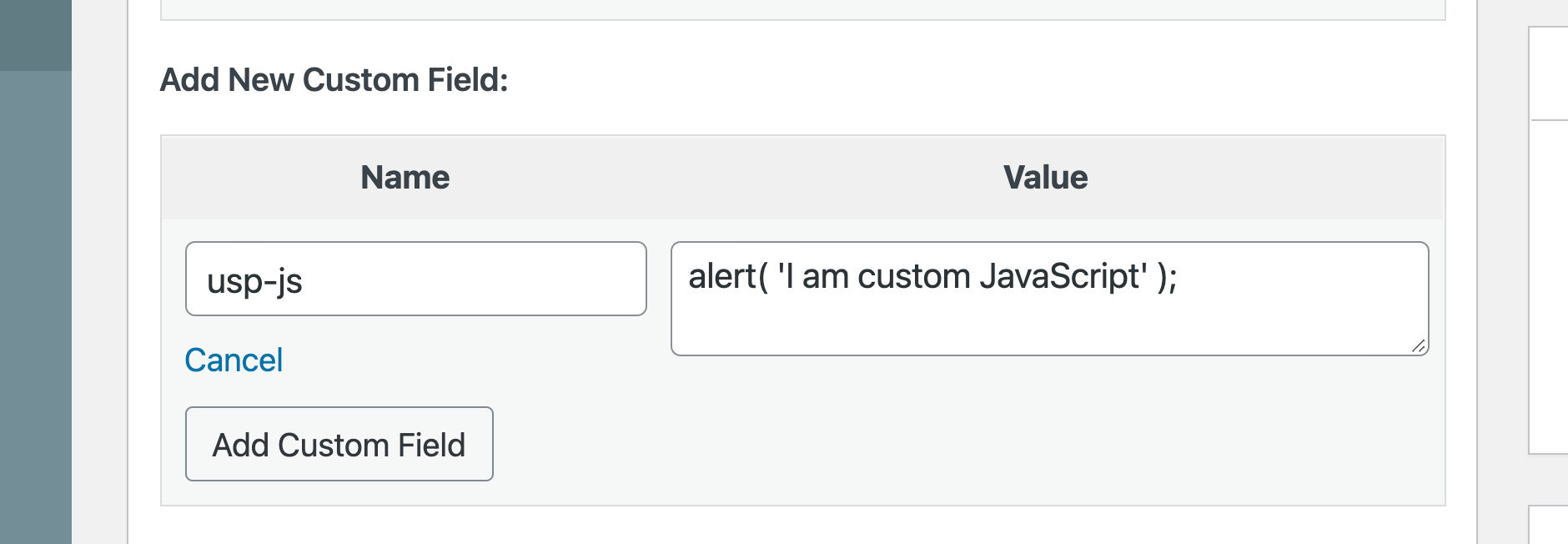 USP Pro - Custom JavaScript